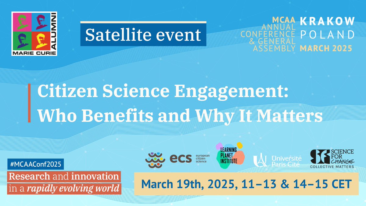 mcaa_me's tweet image. 🌟 Happening Now in Krakow! 🌟The MCAA Satellite event: Citizen Science Engagement: Who Benefits and Why It Matters
A fantastic opportunity to delve into the importance of citizen science (CS) and its impact on research culture. 
#CitizenScience #MCAA #Research #OpenScience