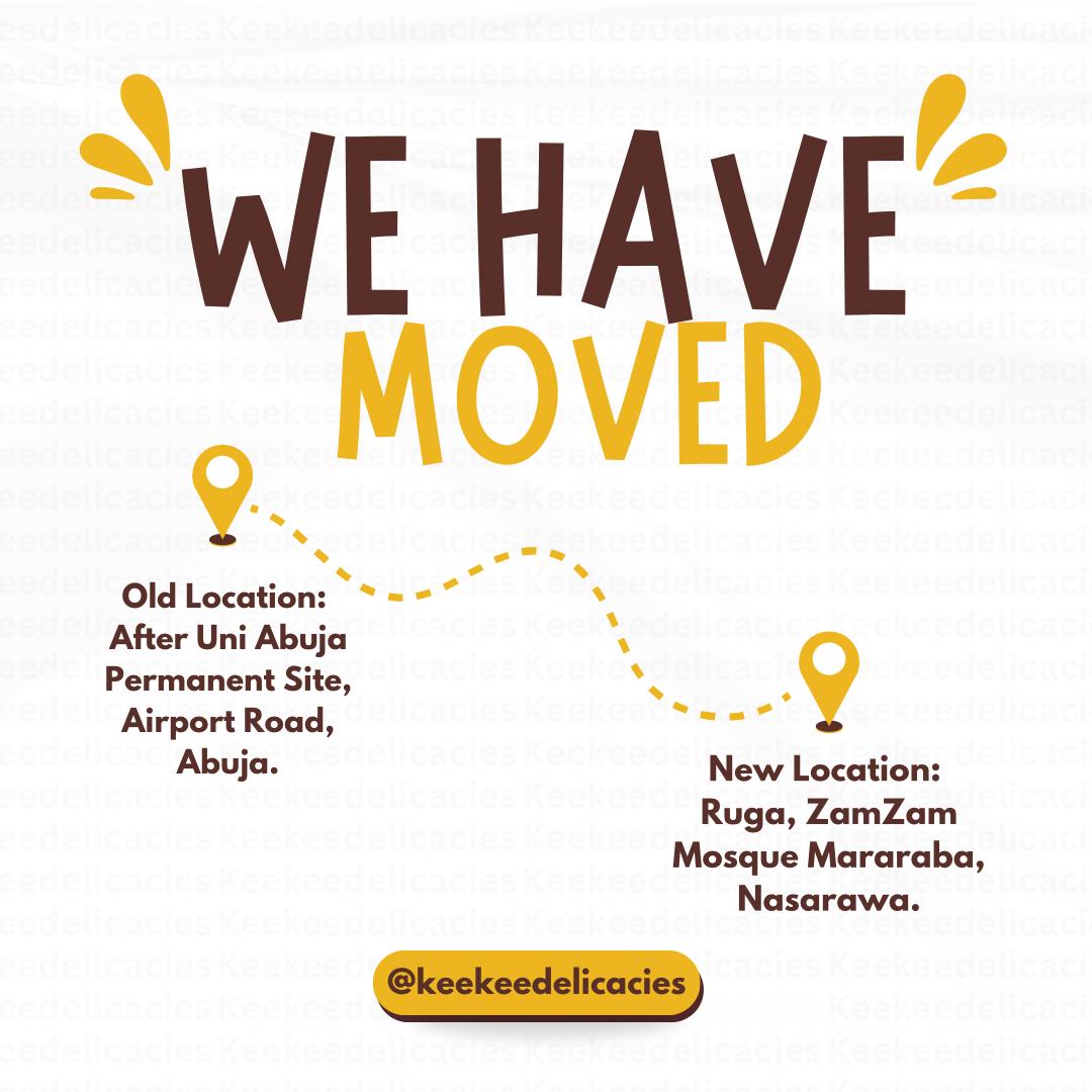 We might have moved from our old location but our value that we offer still remains the same .
If you are in town i.e , Wuse, Berger , Finance , Secretariat and its suburbs, this is the time for you to patronize us <a href="/KeekeeDelicacie/">Food Vendor In Abuja/ Mararaba</a> at a fair delivery rate . 
Please RT 
Thank you