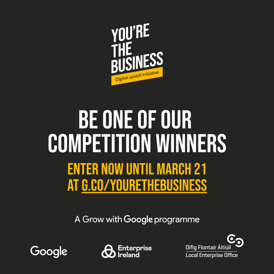 Supercharge your business with a 1-year Google  Workspace subscription, expert advice, and recognition!  Plus, an overall prize of AI-powered advertising for your  business! Enter our #YouretheBusiness competition  today. Closing date is March 21. yourethebusiness.withgoogle.com/competition