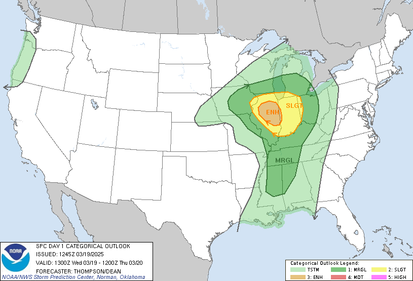 LimWeather's tweet photo. D1 #EnhancedRisk in C #Illinois,W #Indiana esp #BloomingtonIL,#TerreHaute,#Champaign,#Peoria,#DecaturIL,#NormalIL,#LincolnIL,#Effingham,#DanvilleIL and near #Joilet,#Chicagoland (#Chicago)metro area
15%#Wind/#Hail/10SIG #Tornado risks
#Wxx #WxTwitter #SPC #Severewx #Ilwx #INwx https://t.co/tL4Fm5m7oY