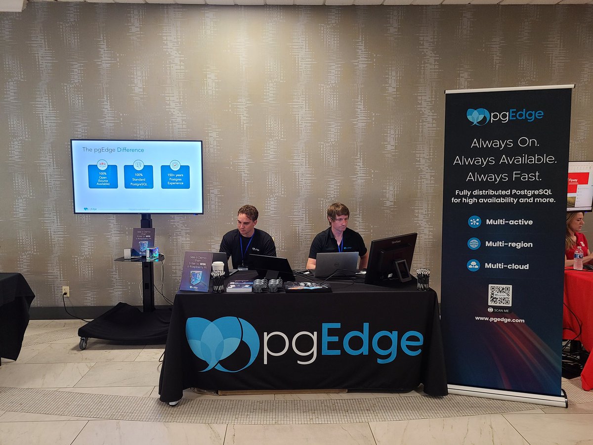 Shaun Thomas (@bonesmoses) on Twitter photo Swing by the <a href="/pgEdgeInc/">pgEdge</a> booth at <a href="/PostgresWorld/">PostgresWorld</a> <a href="/postgresconf/">PostgresConf</a> in Orlando this morning to chat with the team and for a chance to win a Raspberry Pi running our cluster demo! Swing by the <a href="/pgEdgeInc/">pgEdge</a> booth at <a href="/PostgresWorld/">PostgresWorld</a> <a href="/postgresconf/">PostgresConf</a> in Orlando this morning to chat with the team and for a chance to win a Raspberry Pi running our cluster demo!