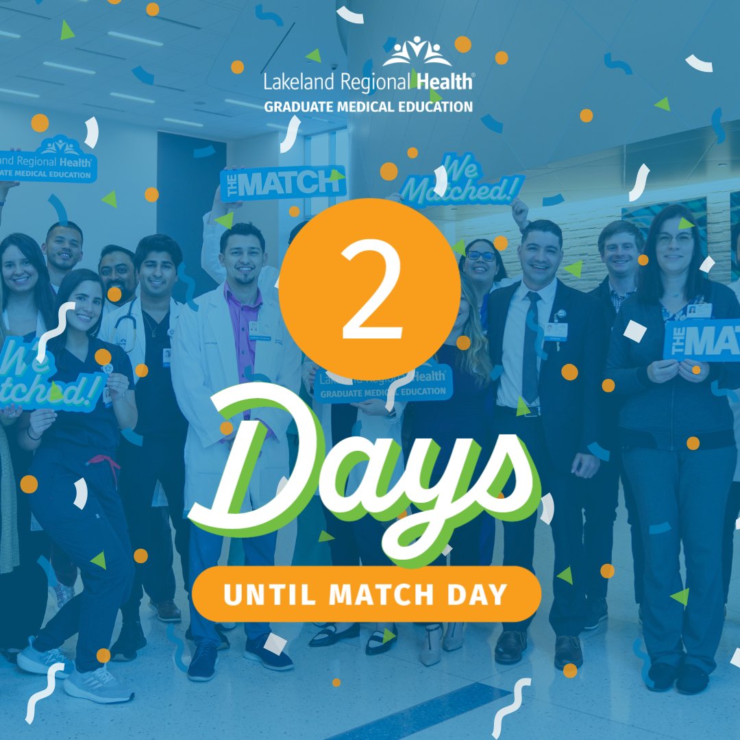LRHGME_GS's tweet photo. We are just "TWO" excited for GME Match Day 🙌

We can barely contain our excitement with only two days until we match! Are you counting down with us? 🕔

#MatchDay2025 #MatchDay #GMEMatch #LakelandRegionalHealth https://t.co/c5Rc2OerWe
