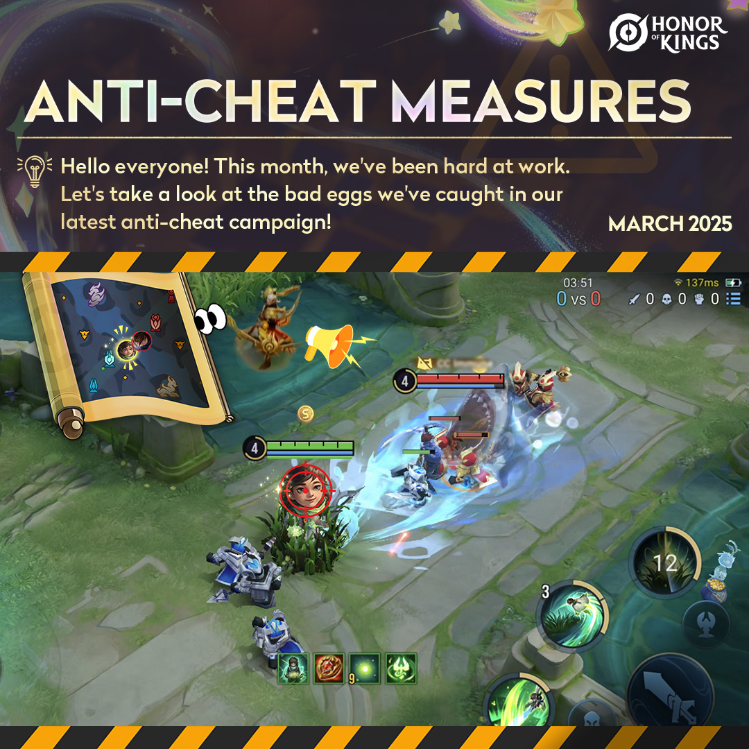 HonorOfKings's tweet image. Hello everyone! In March, we&apos;ll continue to maintain a healthy and fair gaming environment.🔔

🔍Click to see the latest ban list: tl.honorofkings.com/v2/tl/29134_1_…

#HonorofKings #HOK #anticheat #violation