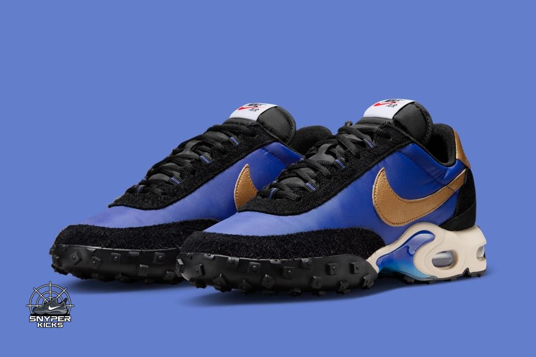 SnyperKicks's tweet image. Nike Air Max Waffle SP "Hyper Blue"
Colorway: Hyper Blue/Metallic Gold/Black
Style Number: 
Release Date: March 20, 2025
Price: $140
#AirMax #HyperBlue #nike #waffle