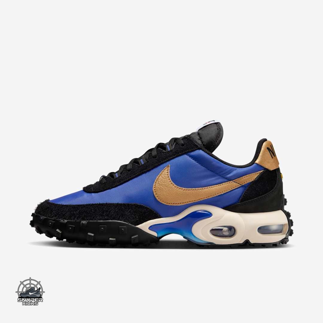 SnyperKicks's tweet image. Nike Air Max Waffle SP "Hyper Blue"
Colorway: Hyper Blue/Metallic Gold/Black
Style Number: 
Release Date: March 20, 2025
Price: $140
#AirMax #HyperBlue #nike #waffle