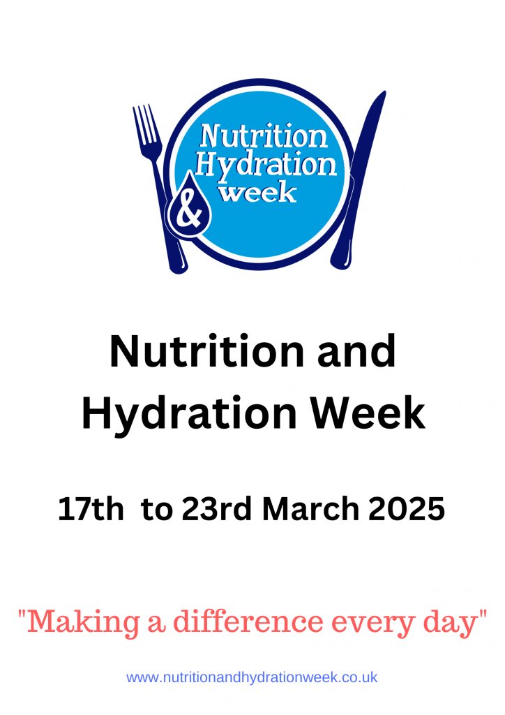 This week is #NutritionandHydrationWeek

Research indicates that what we eat, and drink not only impacts our physical health but can also influence our mood and wellbeing.

Explore the 10 key characteristics of quality nutrition and hydration care here: england.nhs.uk/commissioning/…