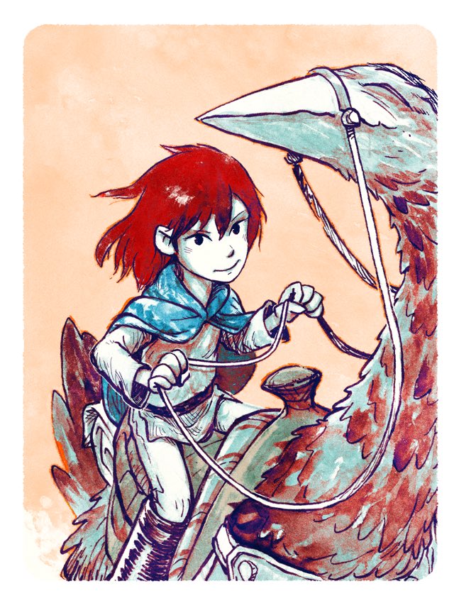 matthewart's tweet image. Lost crown, feathered steed,
Worlds unfold through endless stars,
Home a whispered dream.
-
Experimenting with limited color palette… what do you think?  Maybe I should just stick to black and white?
#matthewart #kidlitartist #kidlitart