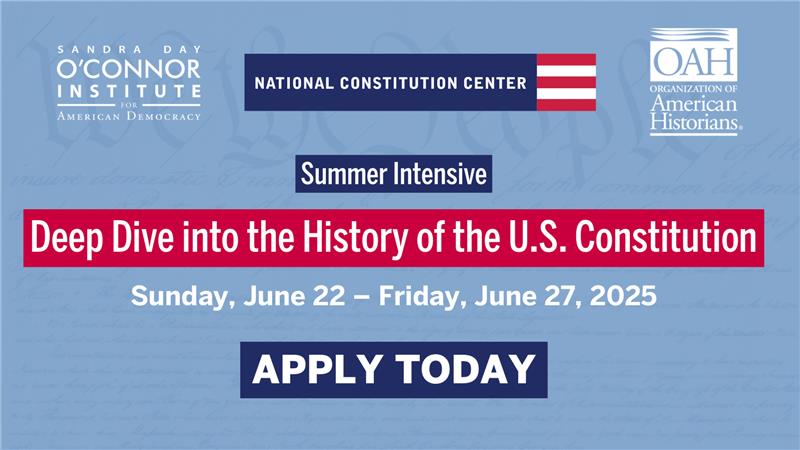 Deadline alert! Applications for the constitutional educator intensive are due March 26! Apply: ow.ly/wQ5q50V9FkC