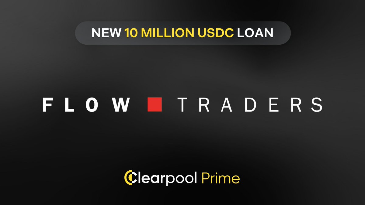 ClearpoolFin's tweet image. 📢 Euronext-listed global trading firm @FlowTraders has successfully secured a $10 million USDC loan on Clearpool Prime!

📈 This brings the total loans originated on Clearpool Prime to over $160 million as the institutional demand for tokenized private credit surges.

$CPOOL