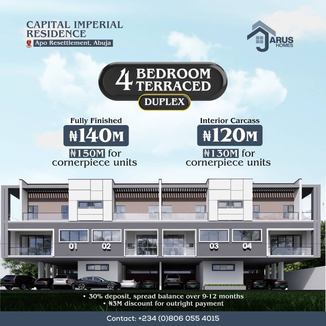 JarusHomes's tweet photo. #NowSelling
Own your dream home in Lagos, Abuja, or Kwara! ๐
Enjoy luxury, comfort, and value with flexible payment plans. Secure your unit with an initial deposit and spread the balance over 9-12 months.
Send us a DM/contact the numbers on the flyers for enquiries. https://t.co/ogHlaa1qXx