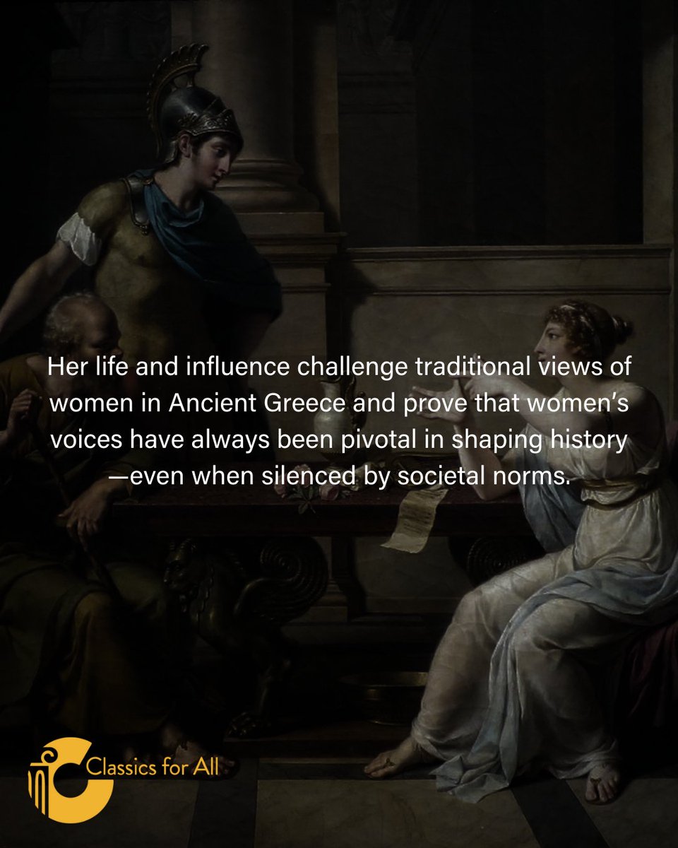 classicsforall's tweet photo. 👑 Women’s History Wednesday: Aspasia of Miletu👑
Aspasia of Miletus (c. 470–c. 400 BCE) was a brilliant philosopher, advisor to Pericles, and a key figure in Athenian intellectual circles, challenging gender norms in Ancient Greece.
#WomensHistoryMonth #Aspasia #AncientGreece https://t.co/FdnNq6Ne5J