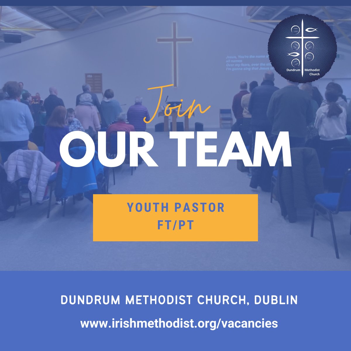 We are hiring!
We are looking for someone to join our ministry team in the role of Youth Pastor in a FT or PT capacity. Please see irishmethodist.org/vacancies for job description and application
<a href="/irishmethodist/">The Methodist Church in Ireland</a>