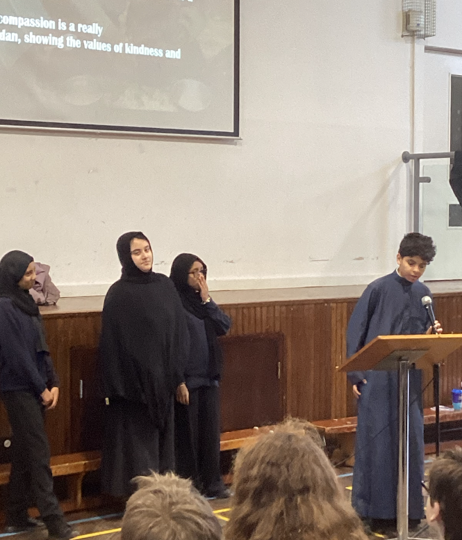 HpsHove's tweet photo. Students from the Year 9 Equalities group delivered an assembly to educate their peers about Ramadan. The students demonstrated incredible maturity, and the assembly was extremely informative. https://t.co/MA5FHc0npp
