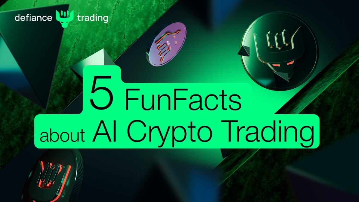 5 FunFacts about AI Crypto Trading

1. AI Never Sleeps: Trade 24/7 with Defiance.
2. Flash Speed Decisions: Analyze millions of data and execute in milliseconds
3. Emotion Free Trading
4. AI Powered Arbitrage
5. Self-Learning Traders

Trade Safely with Defiance.trading