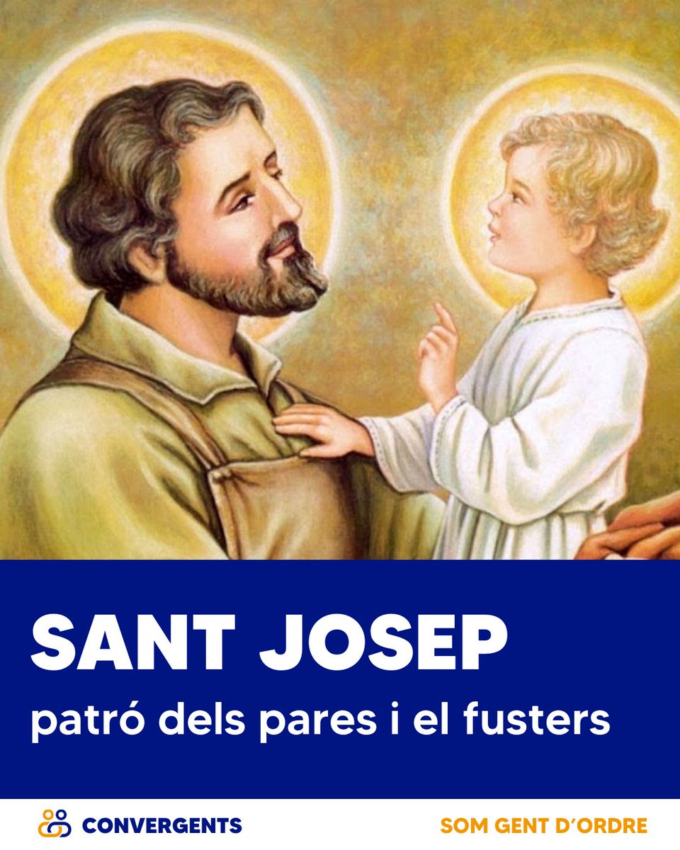 convergents_cnv's tweet photo. Avui celebrem Sant Josep, espòs de la Verge Maria i patró dels fusters i els pares de família.

Felicitats a tots els Joseps i Josepes! https://t.co/IYWvhwHrre