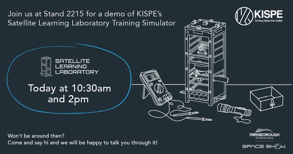 Today we're at <a href="/FboroSpaceShow/">Farnborough International Space Show</a> demoing our brand new Satellite Learning Laboratory Training Simulator 💫

Drop by our Stand (2115) demos will be happening today at 10:30am/2pm and tomorrow at the same times!

#SatelliteLearningLaboratory #FarnboroughSpaceShow