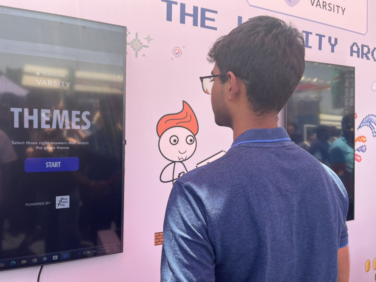 Mugdha_Variyar's tweet photo. Last week was the first outing for Pink Paper Play, something I have been building for the last few months.

Some of our games were played at the Zero1 fest in Bangalore as part of the @ZerodhaVarsity arcade.

It was an electric crowd and we got a great response. https://t.co/wmYNmlX0va