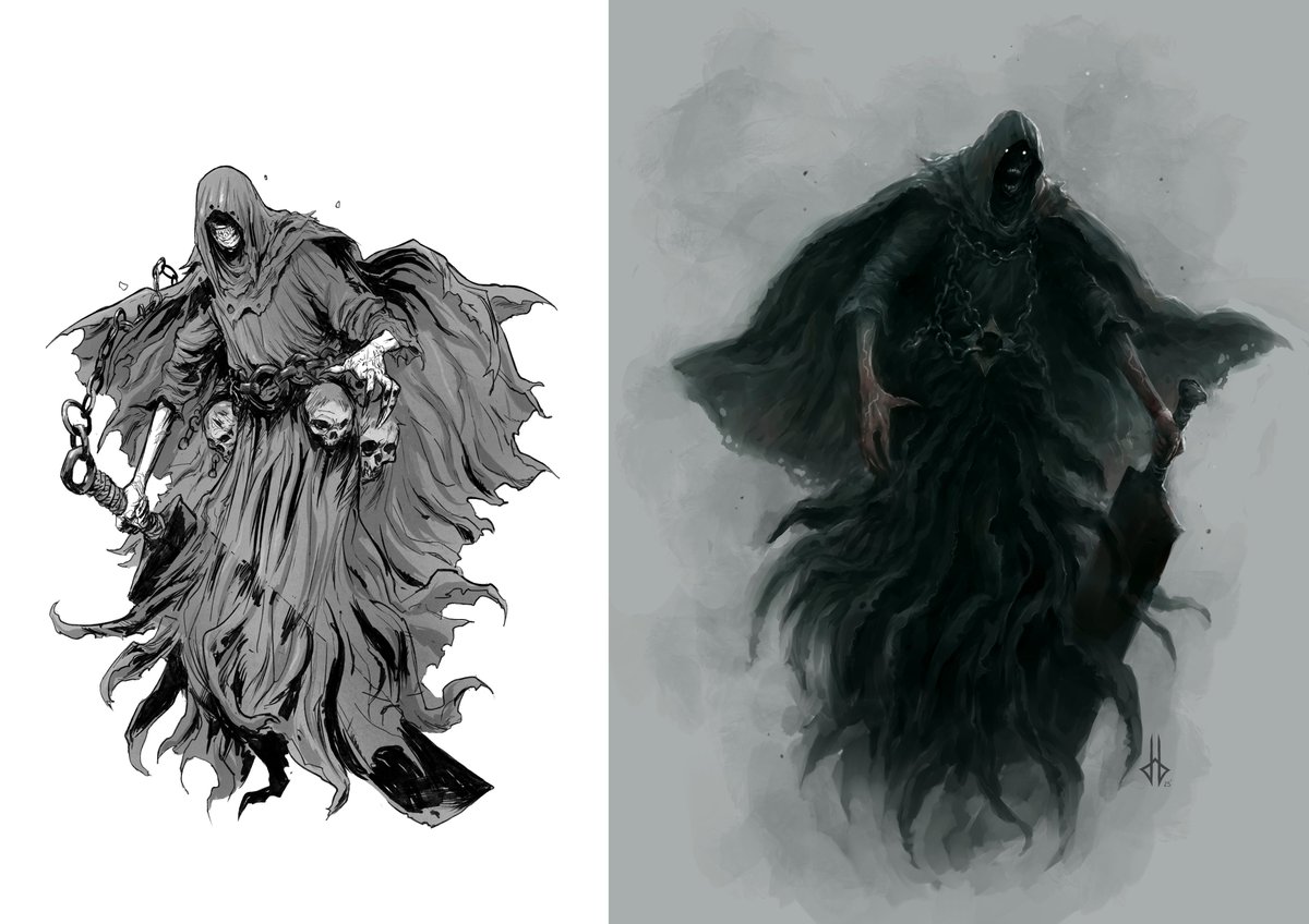 💀WRAITH💀
Dilema eterno. Mola más este estilo? Mola más el otro? La buena noticia es que con tanto empeño he llegado a tener un acabado satisfactorio de ambos así que estoy contento.
¿Cuál os gusta más?
#jagobalekuona #horror #wraith #phantom #ghost #monster #bestiary #horrorart