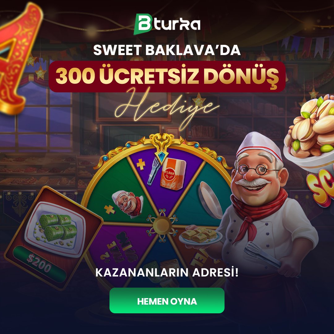 BetTurkaGuncel's tweet photo. #BetTurka'dan

🧑‍🍳SWEET BAKLAVA🧑‍🍳
Oyununda

3️⃣0️⃣0️⃣ Ücretsiz Dönüş
HEDİYE ❣️

🥳 Yapacağınız minimum 100₺ yatırımlarınız için bu bonustan faydalanabilirsiniz.

⛅Detaylar için BetTurka'ya
Bekleriz.

🔥 BetTurka Giriş (https://t.co/fq8GXCjEBM) 🔥 https://t.co/h18UWtrkCL