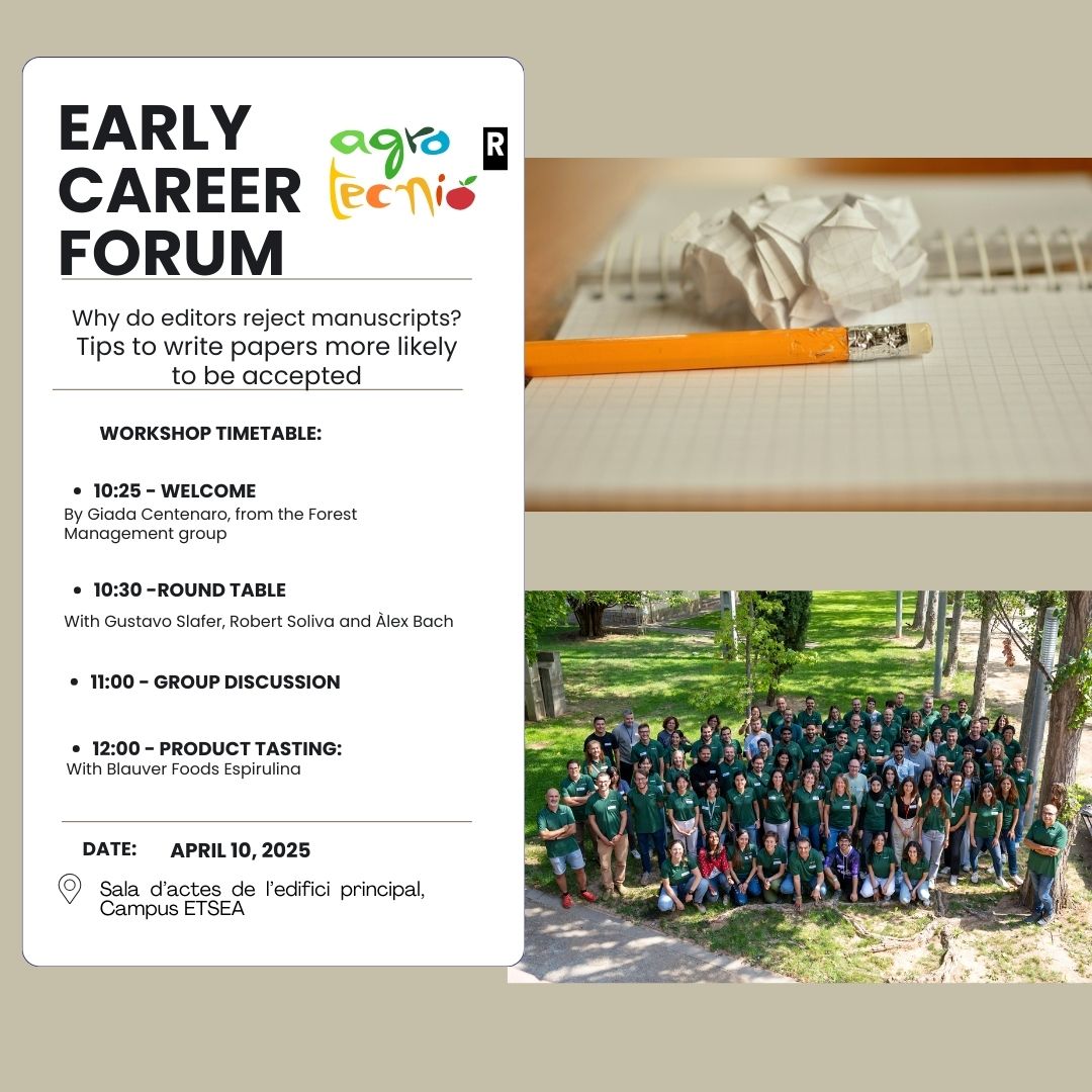 🌟 Join us at the next Early Career Forum on April 10th!

📑  Why Editors Reject Manuscripts? Lessons to Write More Acceptable Papers

🌿 Plus, enjoy a spirulina tasting session!

👉 Register here: forms.gle/qfWn54EfEnLErF…

#AcademicPublishing #Research #Networking #Spirulina