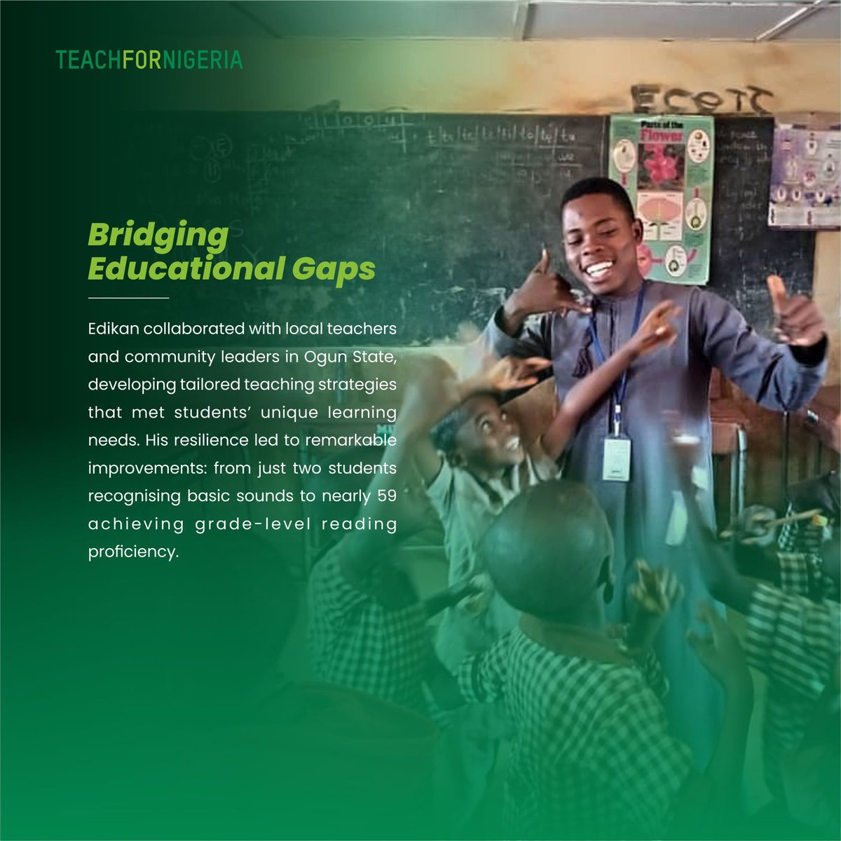 Teach4Nigeria's tweet photo. From the classroom to global impact!

Edikan Mbang’s journey proves that one classroom unlocks infinite possibilities. Now, it’s your turn!

Apply for the 2025 Teach For Nigeria Fellowship today: https://t.co/bv37gWOQ0d

#TeachForNigeria #TFN2025Fellowship #OneClassroom https://t.co/98QRfbLPur