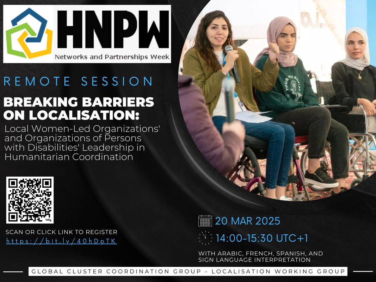 Tomorrow 📣

We are hearing from Women-led Organizations and Organizations of Persons with Disabilities about the power of local leadership in #EiE responses.

Join our session at HNPW: educationcluster.net/news/gec-hnpw-…