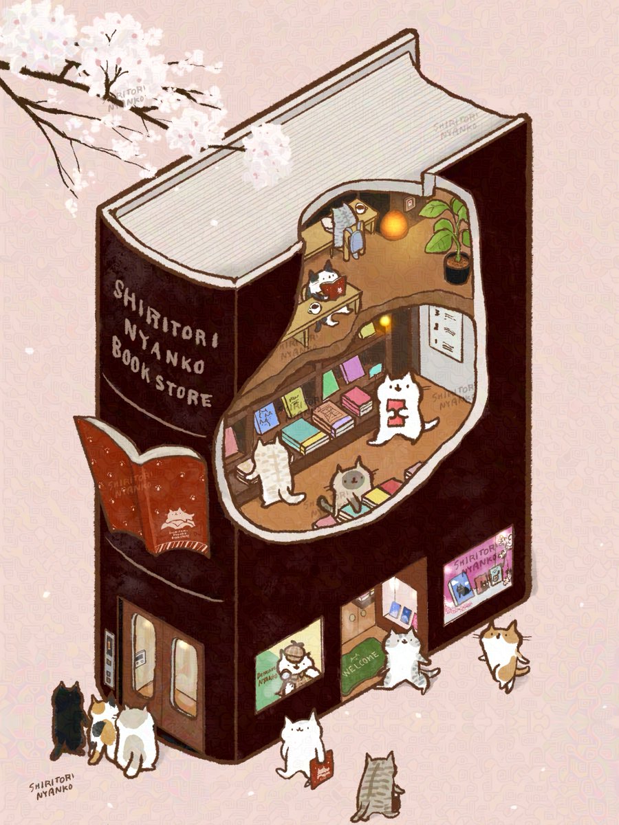 shiritorinyanko's tweet photo. ネコの本屋さん📖🐈⋆୨୧˚
3Fはカフェにゃ☕⁺⊹˚ https://t.co/wTzF7TeUHV