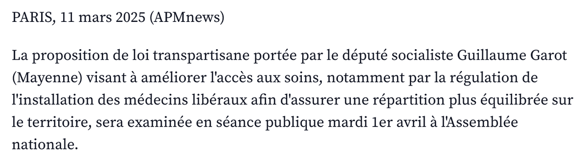 Frédéric Villeneuve (@prodoc71) on Twitter photo 🎠1er avril : le jour des canulars… et de l’examen de la PPL Garot à l’Assemblée.
Réguler l’installation des médecins pour lutter contre les déserts médicaux… en décourageant l’installation. 🤡
On hésite entre un poisson d’avril et une farce de mauvais goût.
<a href="/FMFofficiel/">FMF_Fédération des Médecins de France</a> 🎠1er avril : le jour des canulars… et de l’examen de la PPL Garot à l’Assemblée.
Réguler l’installation des médecins pour lutter contre les déserts médicaux… en décourageant l’installation. 🤡
On hésite entre un poisson d’avril et une farce de mauvais goût.
<a href="/FMFofficiel/">FMF_Fédération des Médecins de France</a>