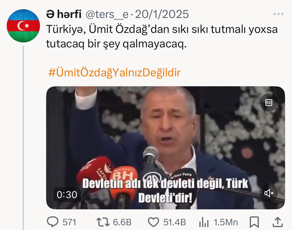 terseharf's tweet photo. Ümit Özdağ’a daha çox sahib çıxılmalıydı.. https://t.co/yiThvSi6KD
