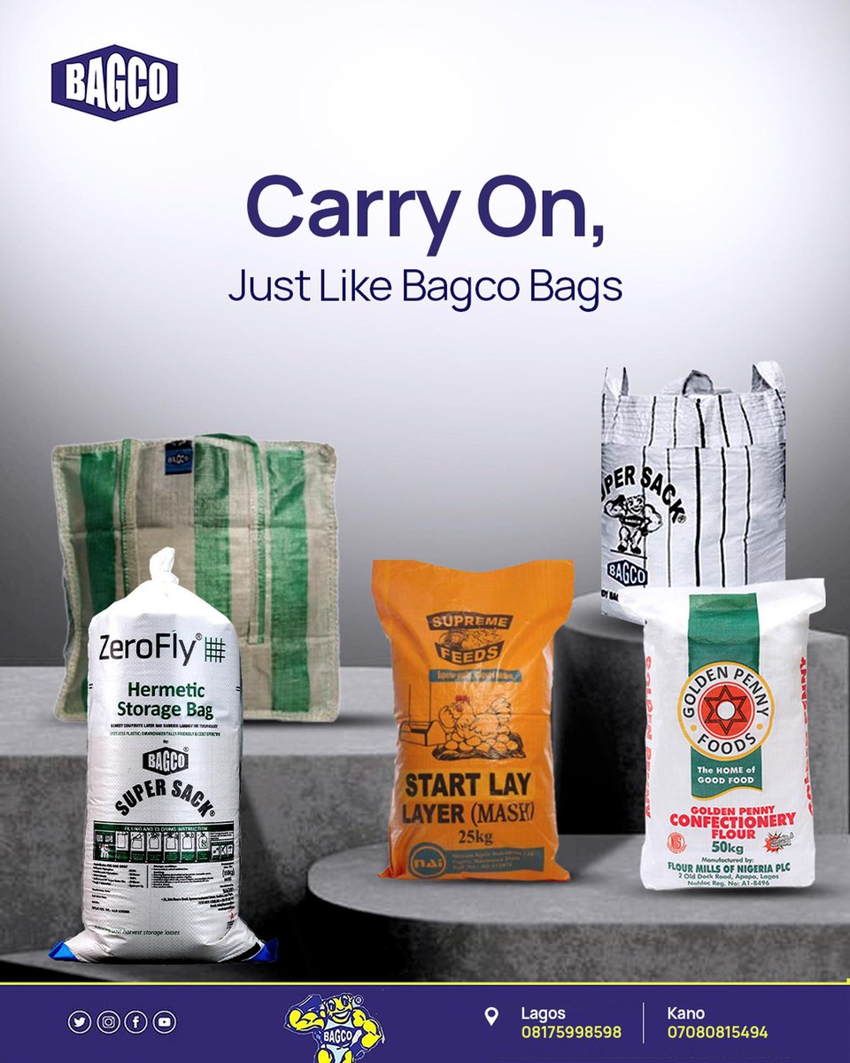 From food to feed and everything in between, we provide high-quality packaging solutions to keep your goods secure and fresh.

Carry on with Bagco because we’ve got you covered.

#bagco #packaging