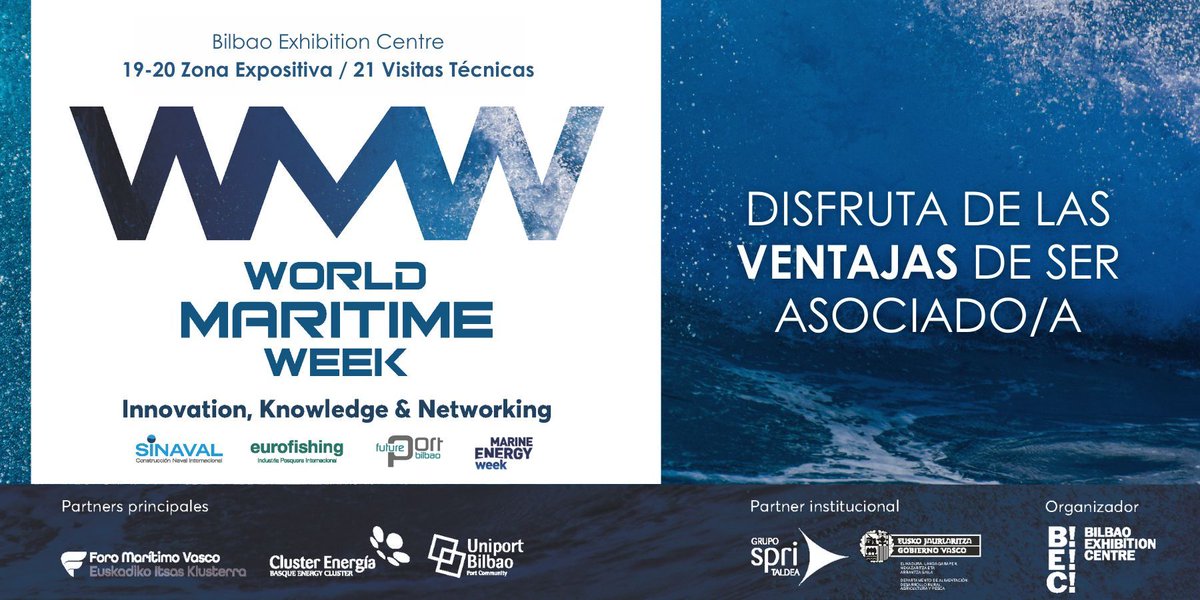 El futuro del sector marítimo se da cita en #Bilbao 🌊⚓ World Maritime Week 2025 reunirá a los principales actores de la industria naval, portuaria, pesquera y energética marina para debatir sobre sostenibilidad, digitalización y nuevas tecnologías.

📅 19-21 de marzo | 📍