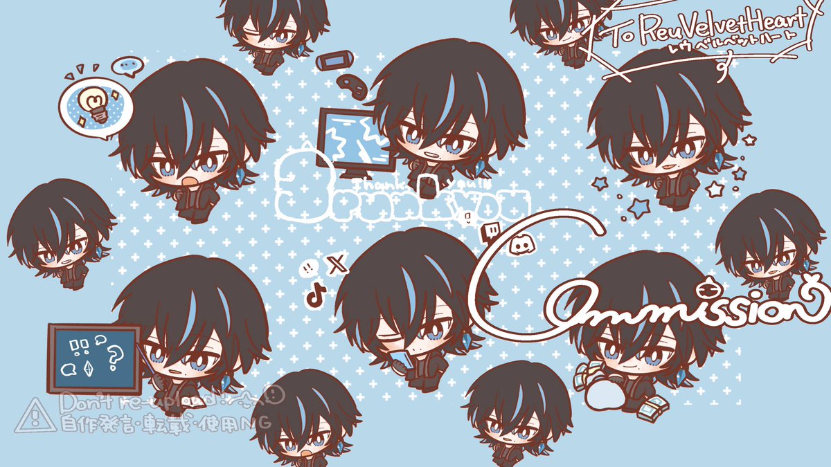 スケブリクエスト有難うございました！
クールでかっこいいお顔に遊び心のある表情が好きです💞
別レイヤーに上下左右切れていない大きいサイズの差分のお写真を、1枚づつ入れています💓
#commission #Skeb