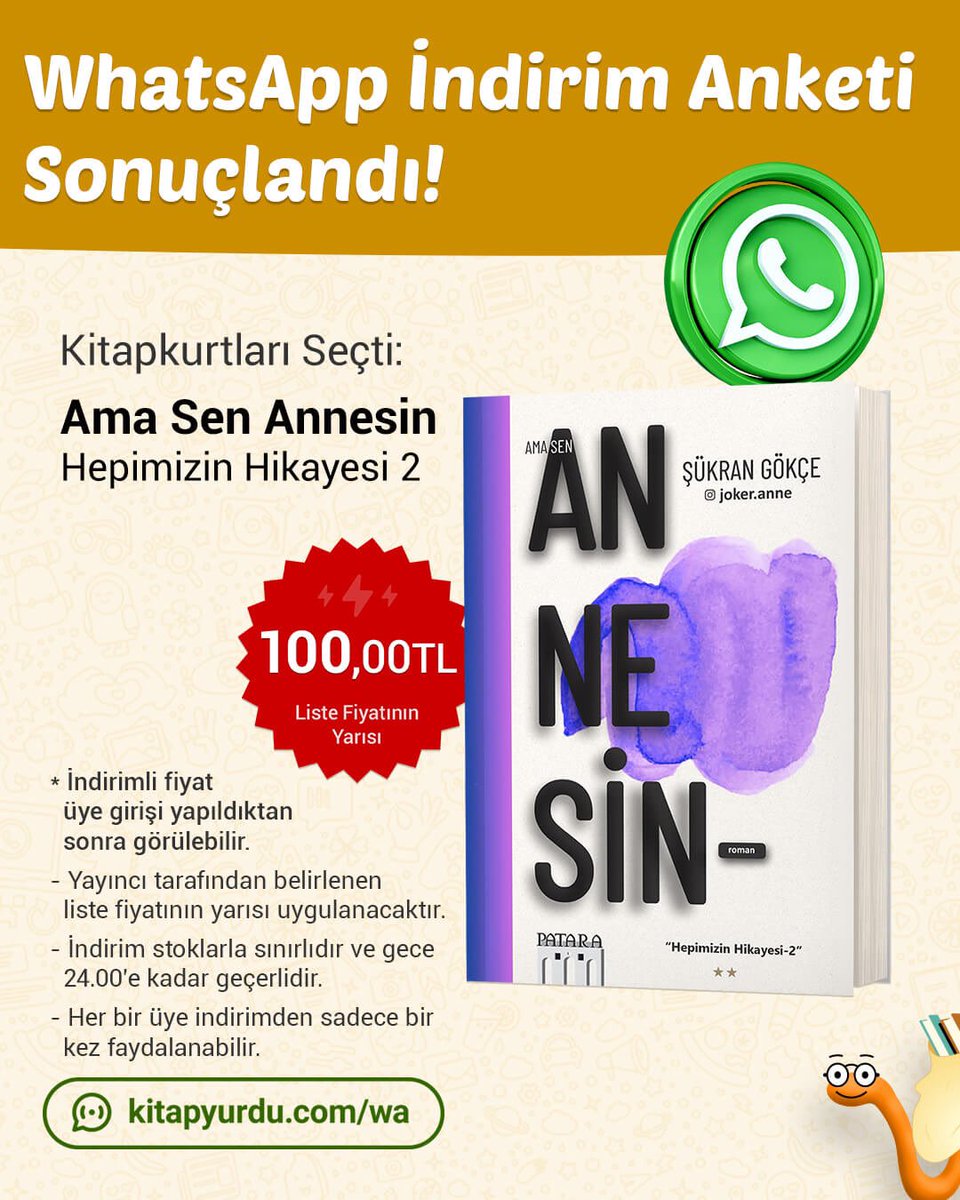 📚Kitapkurtlarının oylarıyla seçilen “Ama Sen Annesin / Hepimizin Hikayesi 2” sepette sadece; 100 TL. 
Hemen satın almak için; bit.ly/41z1Z3b