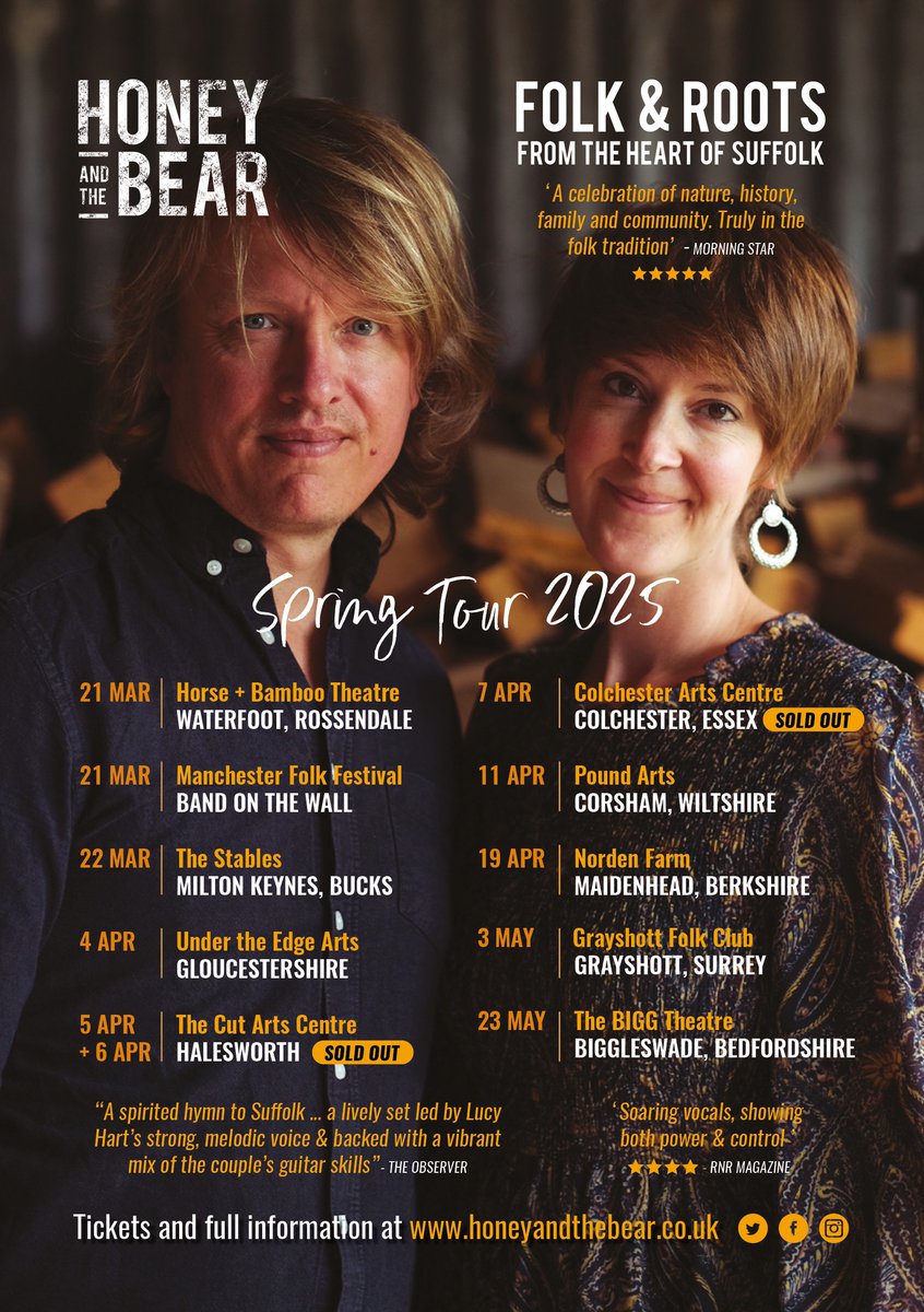 Coming to Grayshott Folk Club on 
Saturday 3rd May 2025 @ 7.30pm
and part of Haslemere Festival 2025,
Honey &amp; The Bear + their very talented Friends
youtube.com/watch?v=NXgR7g…:
can't wait to entertain you all.

Call 01428 607096 for info and tiickets.