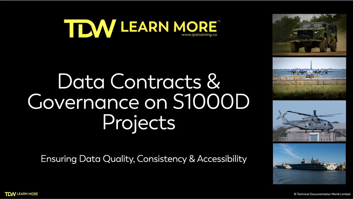 TechDataWorld's tweet image. New lesson added to our #S1000D for Project & ILS Managers series!
Learn how to create #DataContracts for effective S1000D Project Governance & Management.