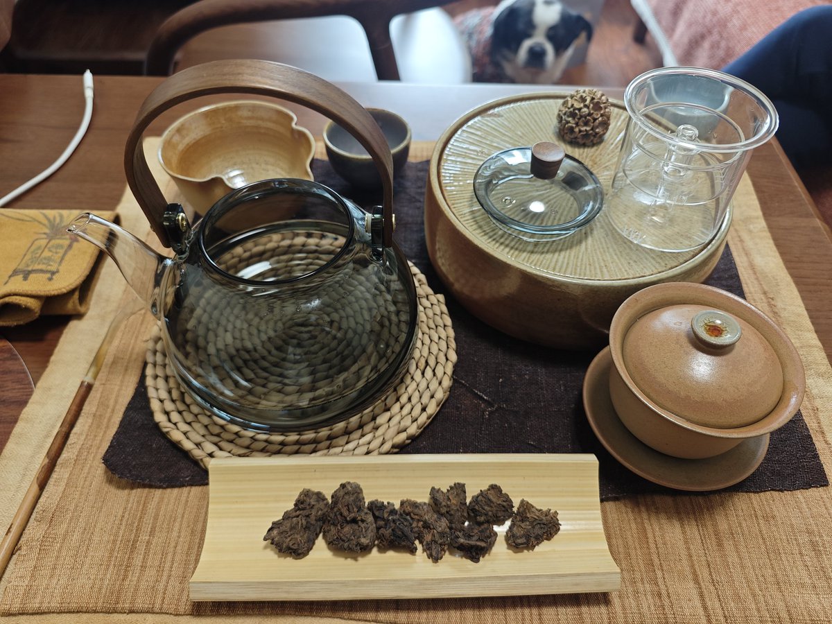 QRF4uARfNlWul43's tweet photo. #太吾村甘泉厅 倒春寒继续煮茶, #老茶头 #laochatou #普洱熟茶 ,忽然发现这罐老茶头里还有金花!! (◦˙▽˙◦)👍🏻 https://t.co/Ee7LSwz8wn