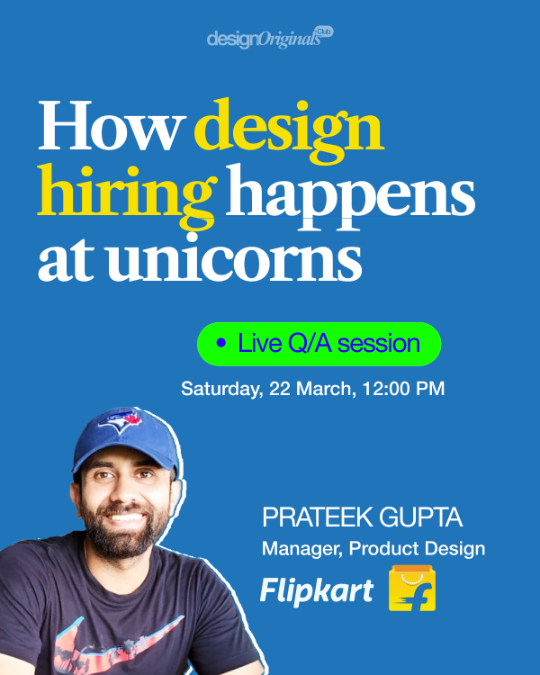 Join us this Saturday as <a href="/The_DO_club/">Design Originals Club</a>  hosts <a href="/PrateekG/">Prateek Gupta</a> , Product Design Manager at <a href="/Flipkart/">Flipkart</a>, for an exclusive session on design hiring! Prateek will walk us through Flipkart's hiring process, share fascinating stories from his career, and offer valuable insights for designers