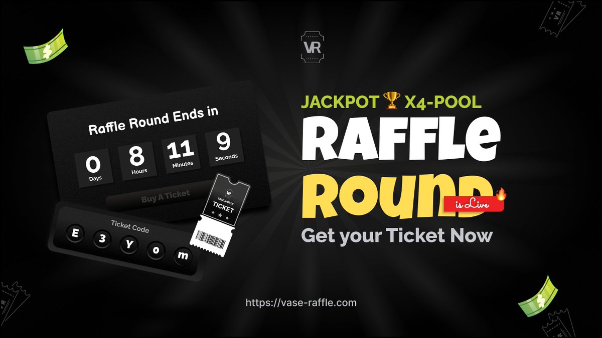 JACKPOT 🏆 X4-POOL RAFFLE ROUND IS LIVE! 🎟️

💰 Got $1 USDT (BSC)? 
That’s all you need to stand a chance to WIN BIG in this exciting round! 🚀

🔗 Play Now: vase-raffle.com

⏳ Don’t wait, join the fun before the round closes!
Your chance to win is just a click away.