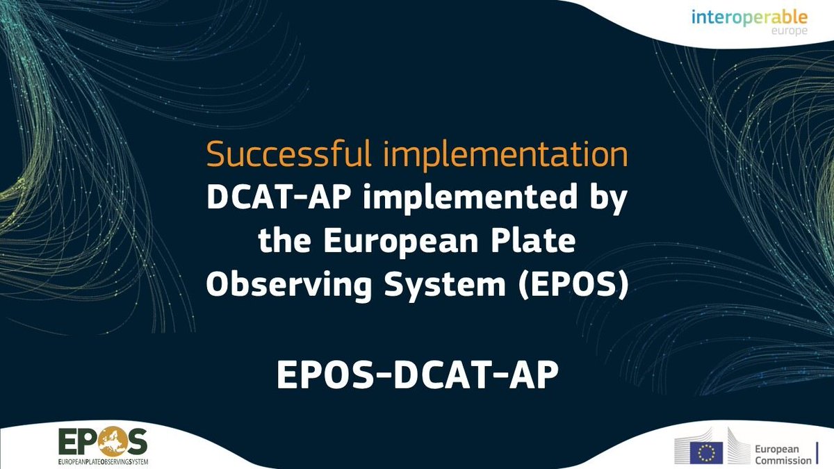 InteroperableEU's tweet image. The European Plate Observing System (@EPOSeu) successfully implemented the #DCAT_AP Profile, enhancing its #interoperability and #metadata management!

#EPOS chose DCAT-AP for its flexibility, extensibility, and sustainability.

🌐 Read the full story:
👉europa.eu/!wcKv8D