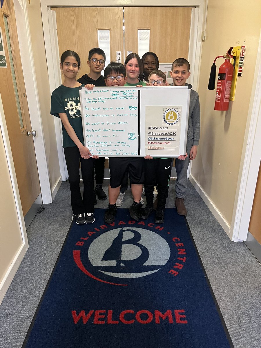 #BvPostcard
<a href="/BlairvadachOEC/">Blairvadach Outdoor Education Centre - Glasgow</a> <a href="/StSavioursGovan/">St Saviour's Primary</a>
#StSavioursBV25
#BV50years
Nightline fun and some well written postcards from this team last night!😃