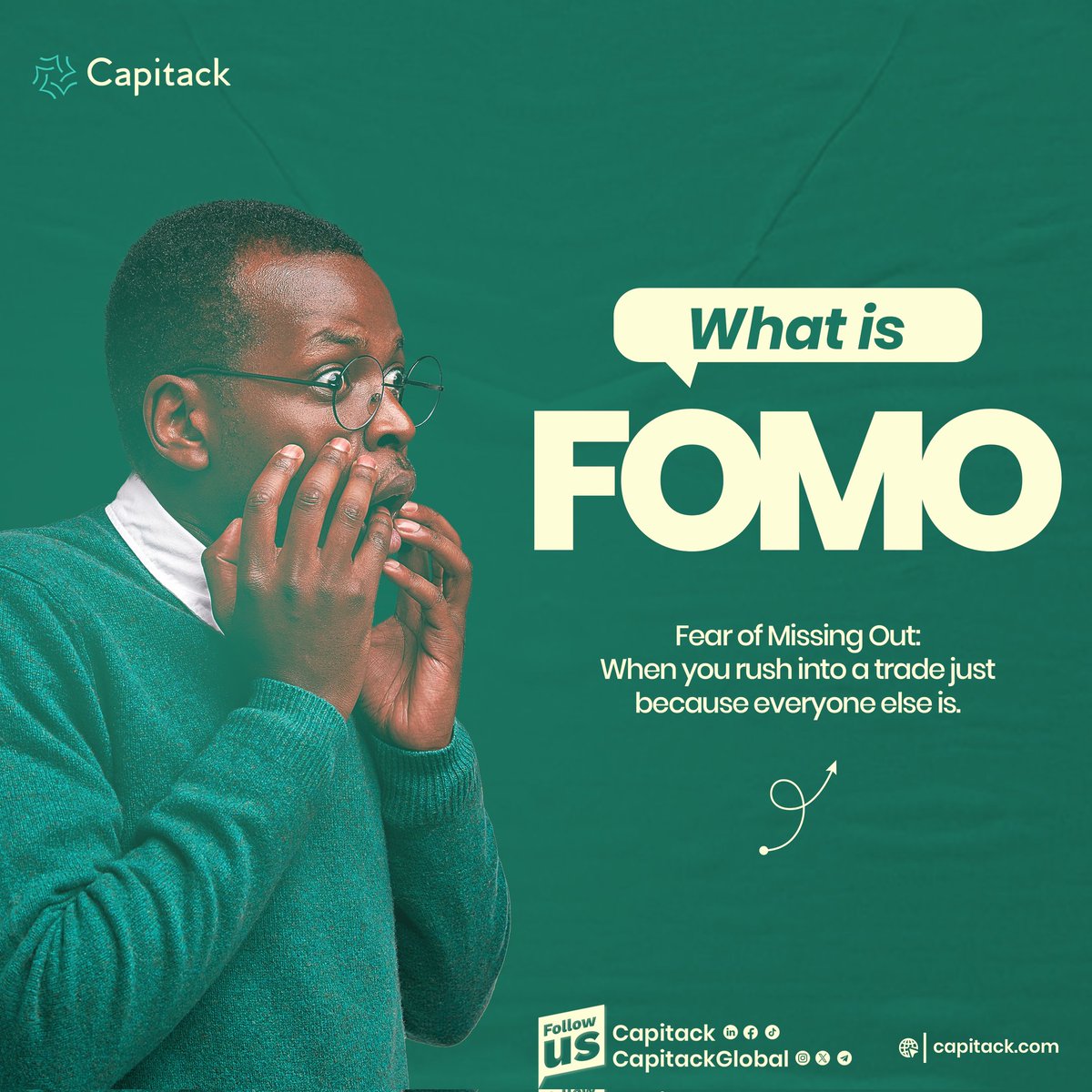 CapitackGlobal's tweet photo. Know your crypto terms! 
FOMO—"Fear of Missing Out". Stay informed, trade smart!

Visit https://t.co/eAiRkmwrUG to buy, sell & swap crypto with NGN/GBP/EUR seamlessly

#Crypto #Cryptocurrency #Altcoins #Blockchain #Bitcoin #Ethereum $btc #CryptoTrading #CryptoNews $eth #CryptoExchange