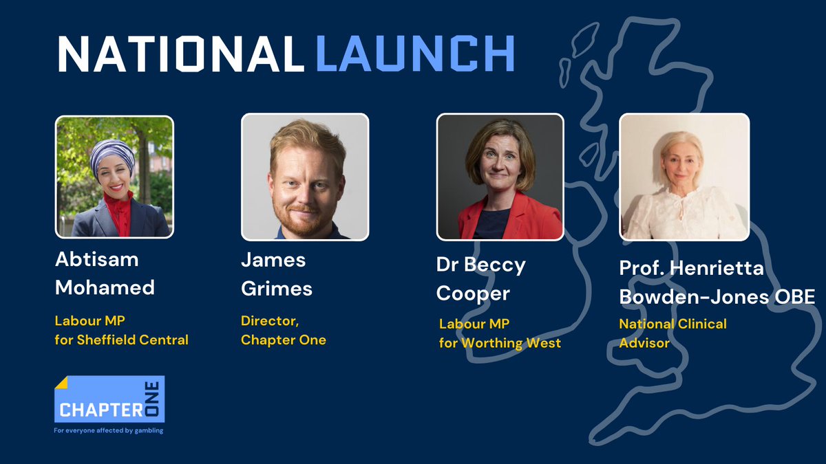 Chapter One (@_chapter_one) on Twitter photo Today weāre launching Chapter One as a national provider of gambling harm prevention for everyone affected by gambling across the UK with an event in the <a href="/HouseofCommons/">UK House of Commons</a>
Ā
Thank you to our speakers <a href="/Abtisam_Mohamed/">Abtisam Mohamed</a> <a href="/BeccyCooper4Lab/">Dr Beccy Cooper MP</a> <a href="/HBowdenJonesOBE/">Henrietta Bowden-Jones</a>.
Stay tuned for updates. Today weāre launching Chapter One as a national provider of gambling harm prevention for everyone affected by gambling across the UK with an event in the <a href="/HouseofCommons/">UK House of Commons</a>
Ā
Thank you to our speakers <a href="/Abtisam_Mohamed/">Abtisam Mohamed</a> <a href="/BeccyCooper4Lab/">Dr Beccy Cooper MP</a> <a href="/HBowdenJonesOBE/">Henrietta Bowden-Jones</a>.
Stay tuned for updates.