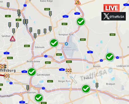 TrafficSA's tweet photo. Ekurhuleni - #EMPDStrike All blockages CLEARED - Highway routes open https://t.co/KWrdothGGX