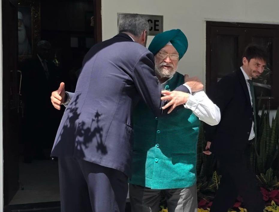 HardeepSPuri's tweet photo. Very happy to receive my friend, Brazil’s former Ambassador to India and the newly appointed President of the 2025 UN Climate Change Conference COP30, André Aranha Corrêa do Lago today.
My association with Brazil, as I have often spoken about, goes back several decades to when I had the privilege to serve as India’s Ambassador in Brasilia from January 2006 to June 2008. 

I expressed confidence that Brazil’s COP30 Presidency will play a crucial role in advancing global climate action, fostering inclusive energy transitions, and strengthening international cooperation on sustainability.

India has been a strong advocate of sustainable development; we advocated for an action-oriented approach to environmental sustainability during India’s G20 Presidency. 

Amb Lago cited India’s incredible efforts towards green energy transition as positive outcomes of multilateral climate negotiations such as the Paris Agreement of COP21 and how, in true spirit of ‘Made in India for the World,’ the scalable initiatives launched by us under the leadership of PM Modi Ji will have an impact on populations around the world. 

We also exchanged views on how multilateral platforms like the Global Biofuels Alliance launched by PM @narendramodi Ji during India’s template setting Presidency of #G20 & #COP30 can work in tandem to harness transformational large opportunities like sustainable energy, ethanol blending and clean cooking fuels.

India also launched Mission LiFE - Lifestyle for Environment to encourage sustainable lifestyle practices at the global level.
Also apprised my friend about how India is making significant strides in green energy transition through a diversified & balanced approach, aligning with our commitment to sustainability & energy security.

As we move towards COP30, India remains committed to driving a just, inclusive, & balanced energy transition and stand ready to work closely with Brazil as COP30 President and other partners to foster innovation, accelerate clean energy deployment, & build resilient energy systems that leave no one behind.

@PMOIndia @PIB_India @MEAIndia @we_gba @indiainbrazil @BrazilEmbassyIN @COP30Amazonia @indiandiplomats @PetroleumMin @IEA @ANI @PTI_News @ReutersAsia @ians_india @IndiaEnergyWeek