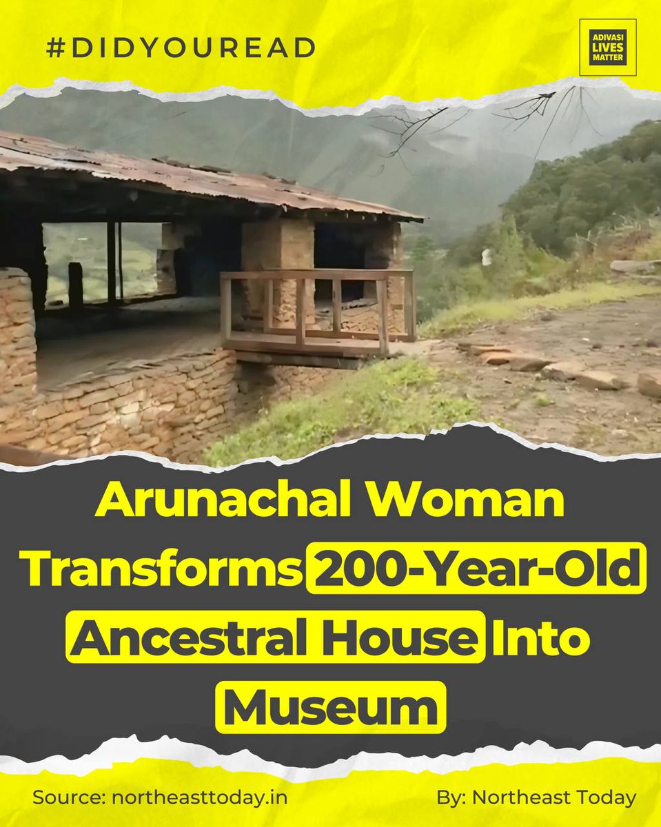 AdivasisMatter's tweet image. Keeping Heritage Alive: A 200-Year-Old Home Becomes a Living Museum 

In the heart of Arunachal Pradesh, one woman is turning her ancestral home into a sanctuary of tradition—where history isn’t just remembered, but lived. 
#AdivasiAwaaz #Adivasistories #CulturalPreservation