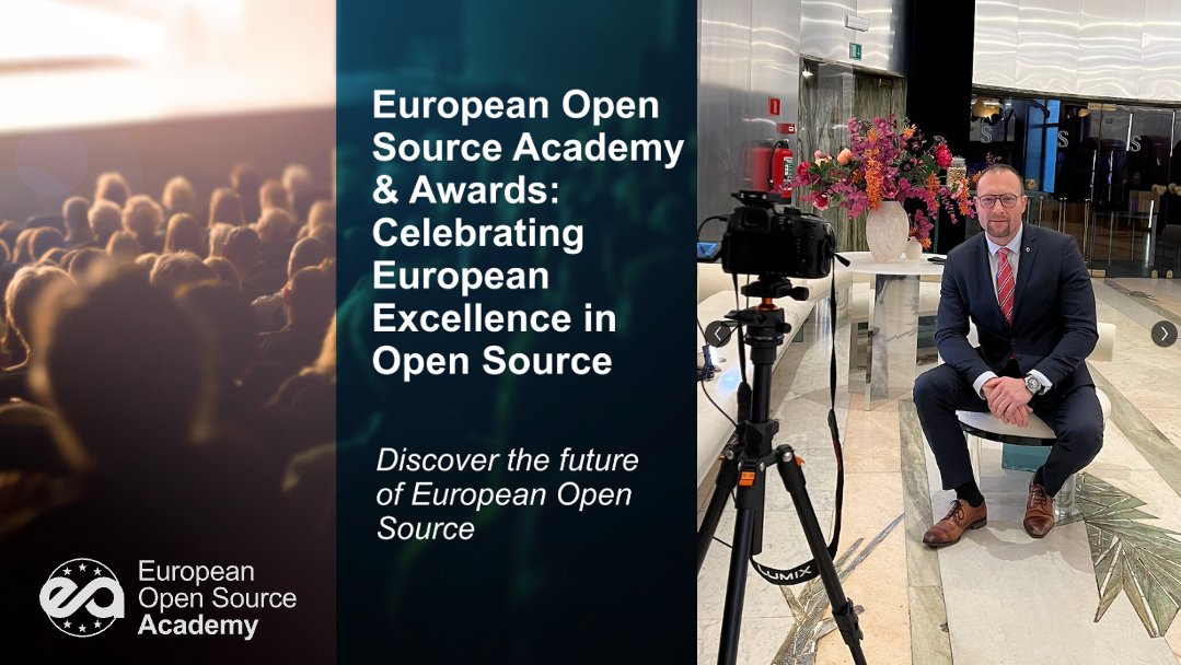 "Join us, collaborate, and contribute to [...] address pressing global challenges." More than just a statement, it is a call to action! Watch my full interview at the #EuropeanOpenSourceAcademy #EOSA🎥 here → shorturl.at/YKapE