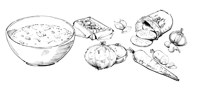 food is fun for world building. It isn't exquisite or very tasty looking but explains much about the world,the people and the situation around them. 