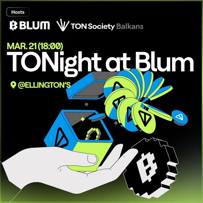 Blum (@blumcrypto) on Twitter photo โTONight at Blum,โ co-hosted with <a href="/ts_balkans/">TON Society Balkans</a>, is where top builders, devs, and ecosystem contributors come together ๐ท๐ธ
A high-energy night of networking, drinks, and great company!
๐
March 21 | ๐ 6 PMโ12 AM
๐ Hyatt Regency Belgrade
RSVP now ๐ lu.ma/mvbij4sz โTONight at Blum,โ co-hosted with <a href="/ts_balkans/">TON Society Balkans</a>, is where top builders, devs, and ecosystem contributors come together ๐ท๐ธ
A high-energy night of networking, drinks, and great company!
๐
March 21 | ๐ 6 PMโ12 AM
๐ Hyatt Regency Belgrade
RSVP now ๐ lu.ma/mvbij4sz
