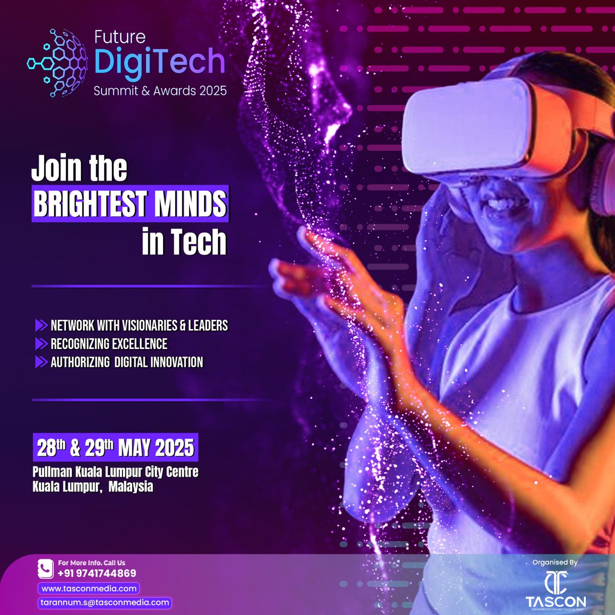 tasconmedia's tweet photo. Join the Brightest Minds in Tech! 🚀

Future DigiTech Summit &amp; Awards 2025 is where innovation meets excellence! Connect with tech leaders &amp; explore AI, Cybersecurity, Blockchain &amp; more.

Learn. Innovate. Network.
#FutureDigiTech #Innovation #AI #CyberSecurity #DigitalAssets https://t.co/qxBoFQ2nr1