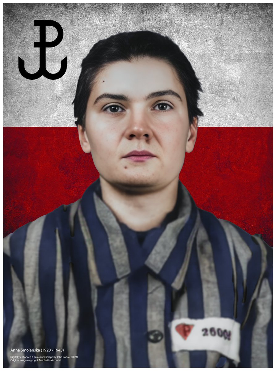 joecocker15's tweet photo. On this day in 19430, a 23 year old Polish woman perished in Auschwitz. She was a Polish student of art and creator of the symbol of Fighting Poland along with being a scout of the underground paramilitary Gray Ranks. Her name was Anna Smoleńska 

Support @AuschwitzMuseum https://t.co/r3sLKNabKH